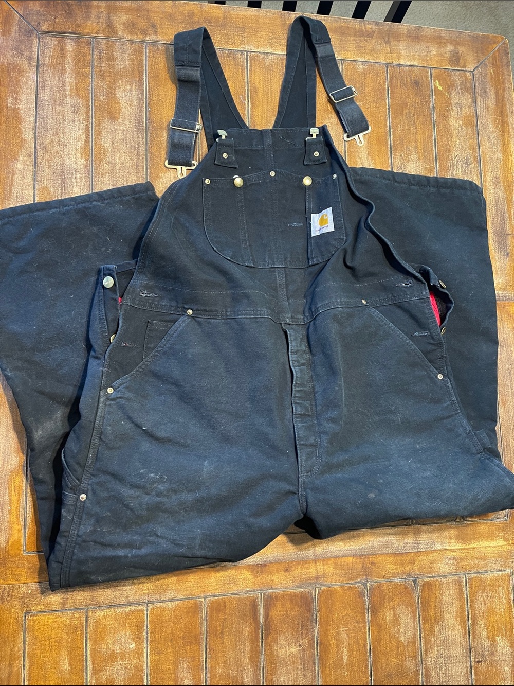 Carhartt Black Cargo Bib Overalls